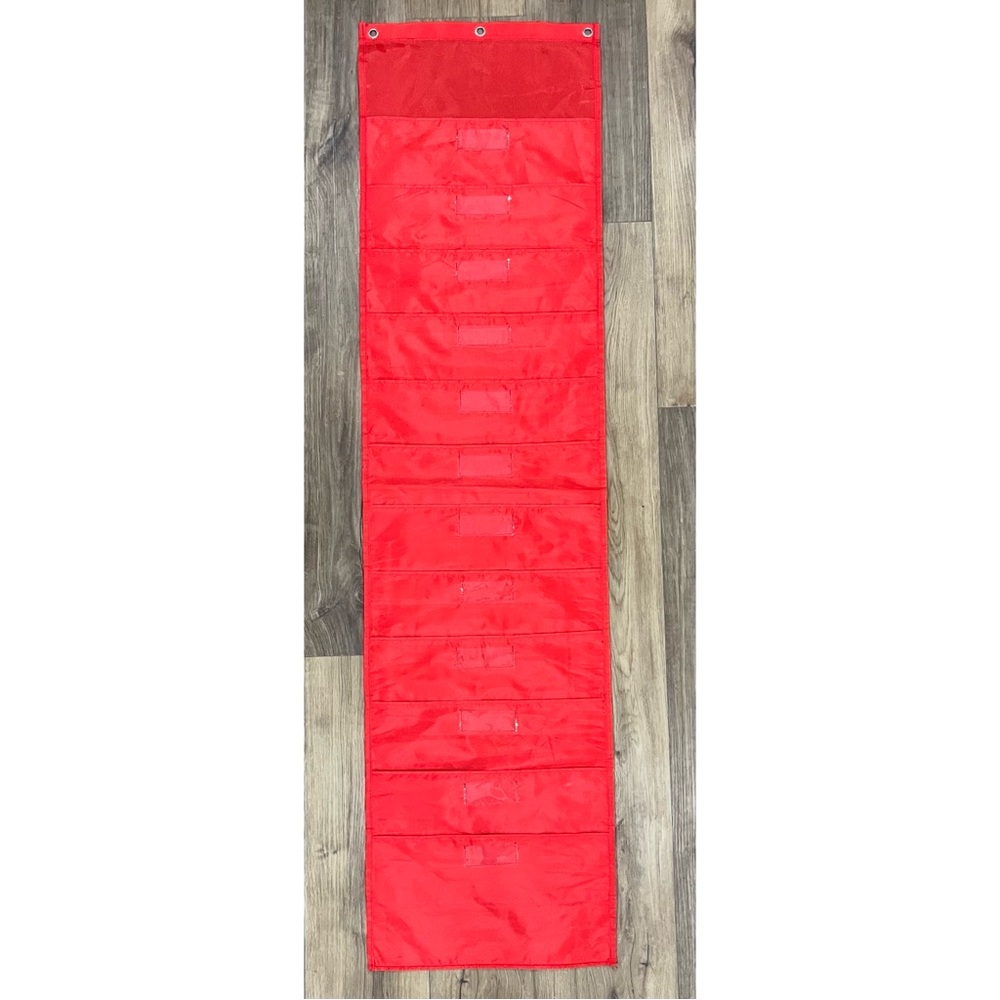 12-Pocket Red Hanging File Pocket Chart Teacher Classroom